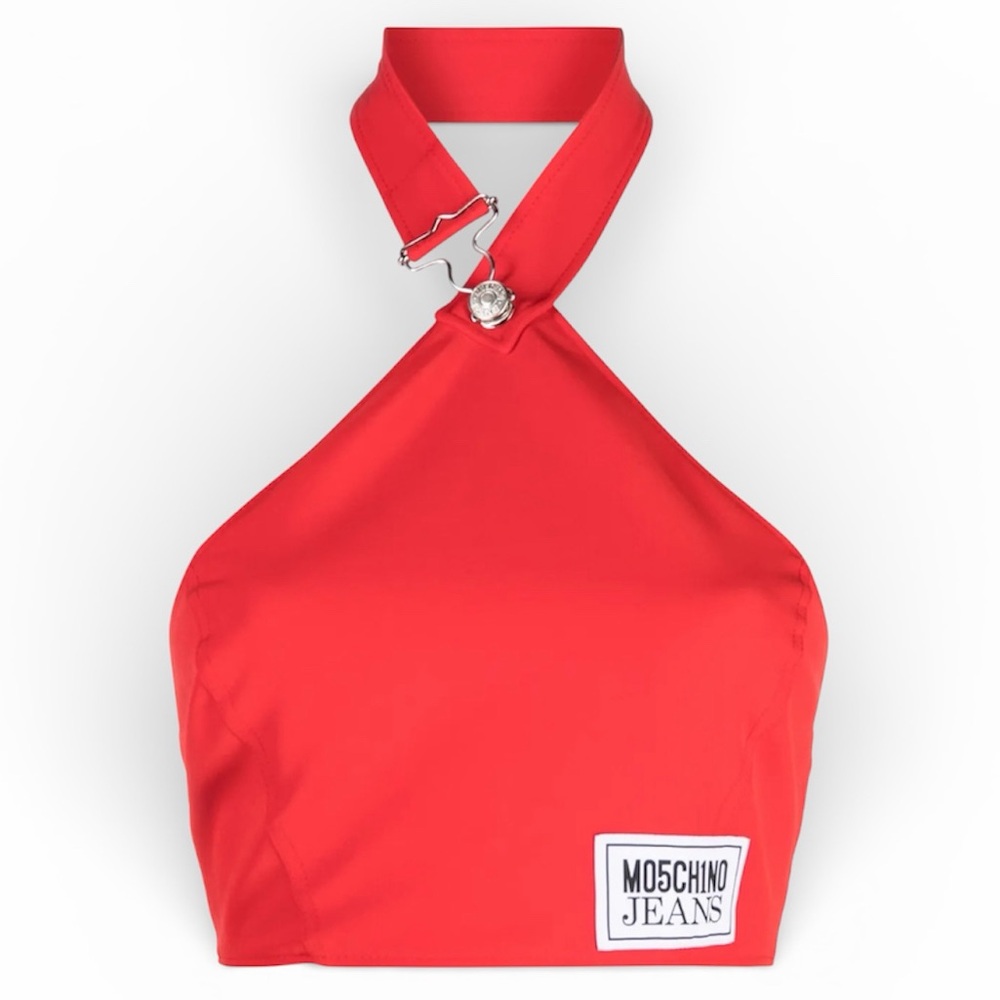 Moschino Vibrant Red Halter Neck Top